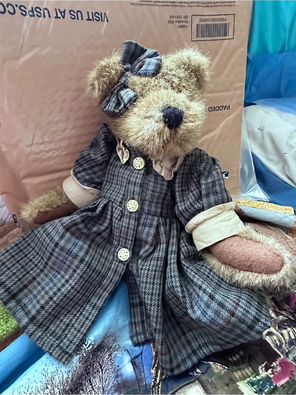Boyd’s Bear in Brown Plaid Dress - Kids Toys